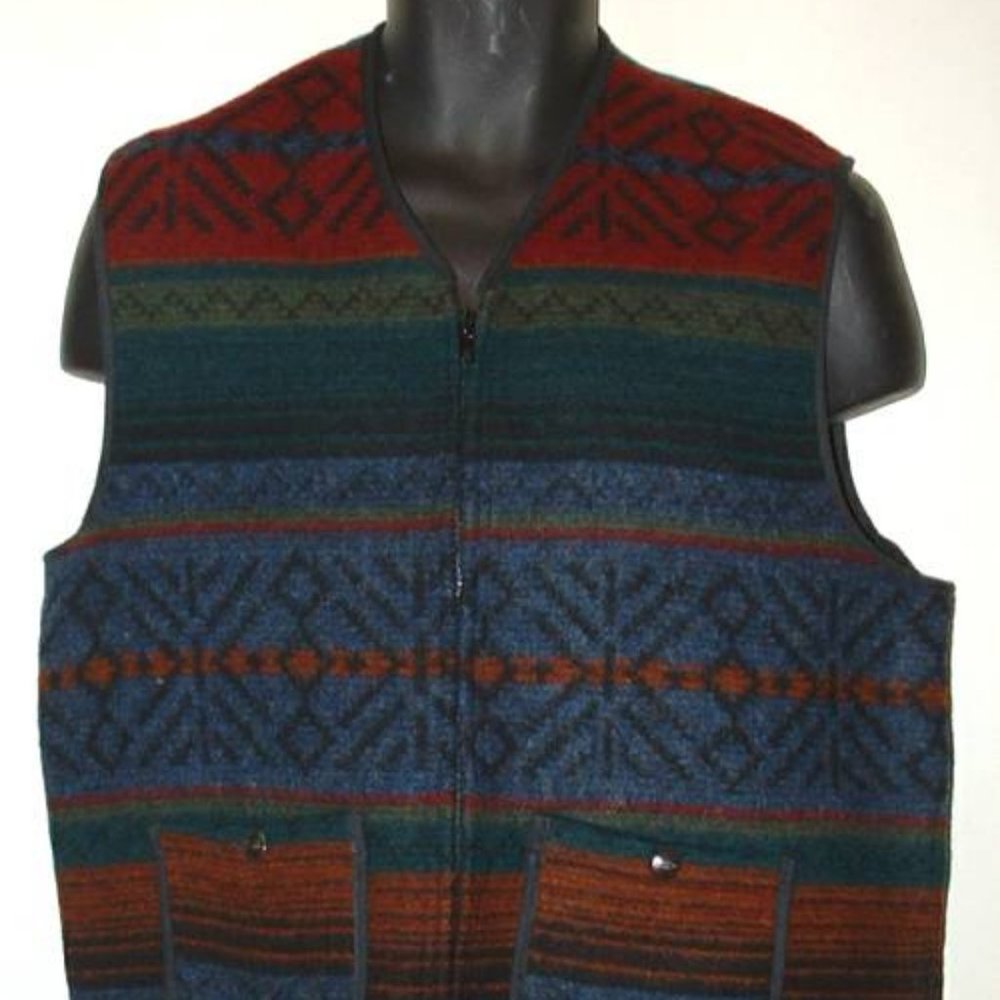 NOS Vintage L L Bean wool zippered vest medium 94